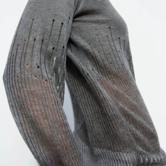 Zara KNIT SWEATER WITH RIPS - Picture 3 of 8